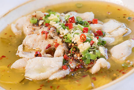 Boiled Fish with Pickled Cabbage & Sichuan Chili 